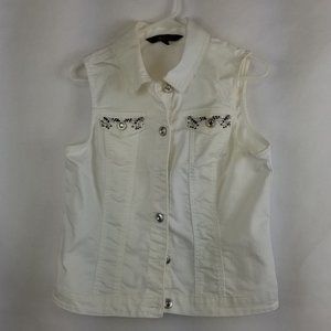 Baccini Denim Vest Size M White